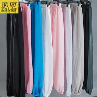 棉麻太极裤春秋新款女式练功裤男款灯笼裤亚麻练功服夏凉裤子批发