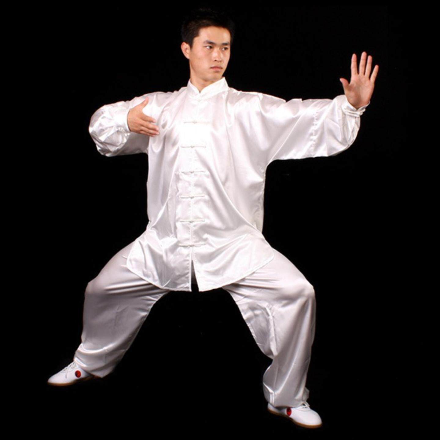太极服套装仿真丝晨练练功服