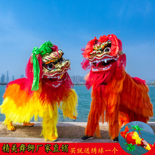 中国风舞龙舞狮道具春节年味北狮成人双人舞狮子绣球服装狮子表演