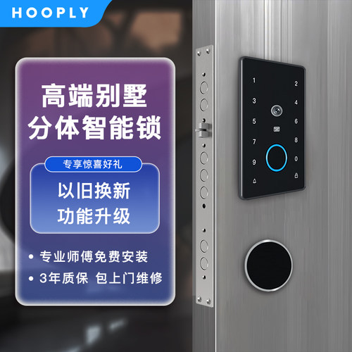 鸿利C系列全自动人脸识别猫眼嵌入式智能锁别墅入户门锁密码锁