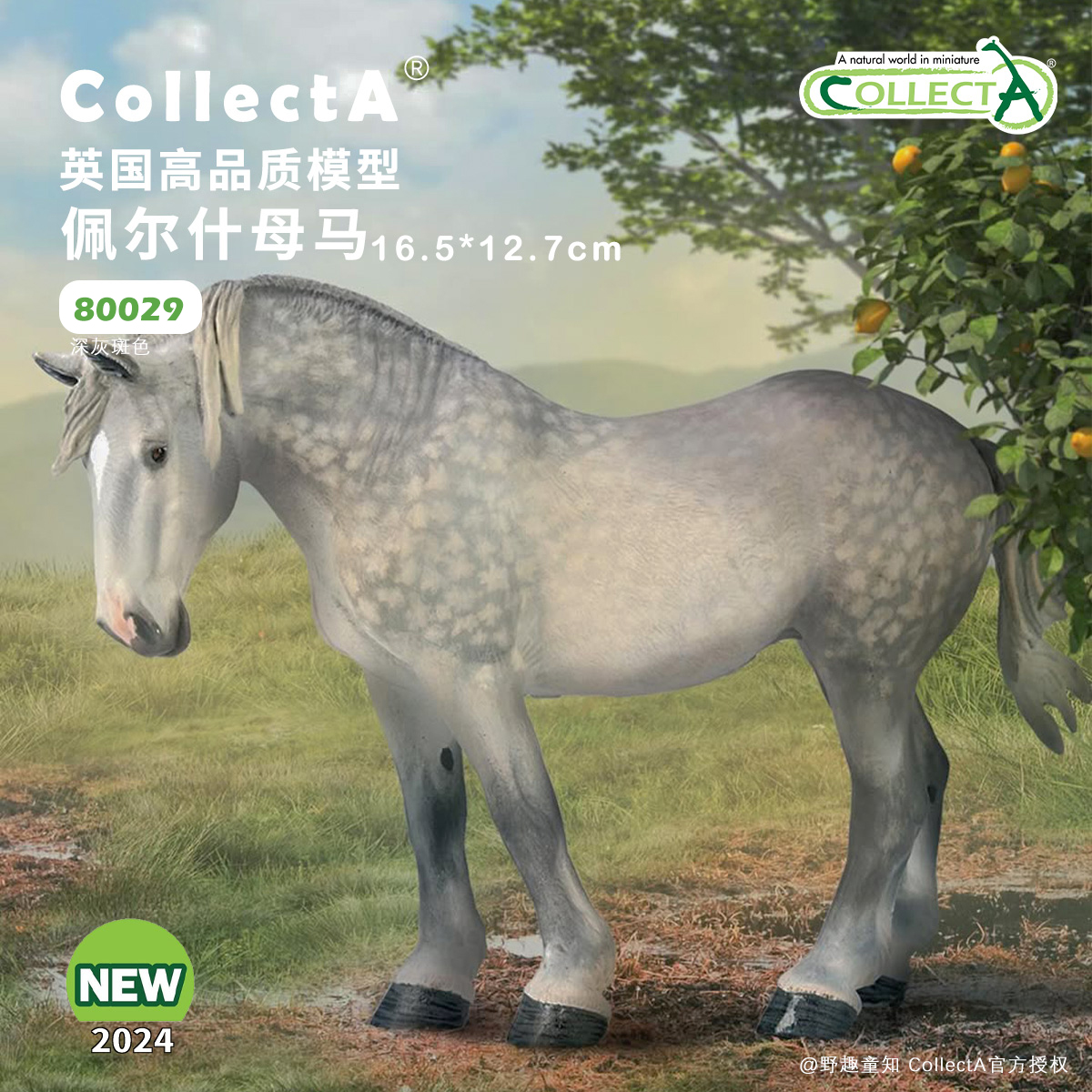 CollectA佩尔什母马动物模型玩具