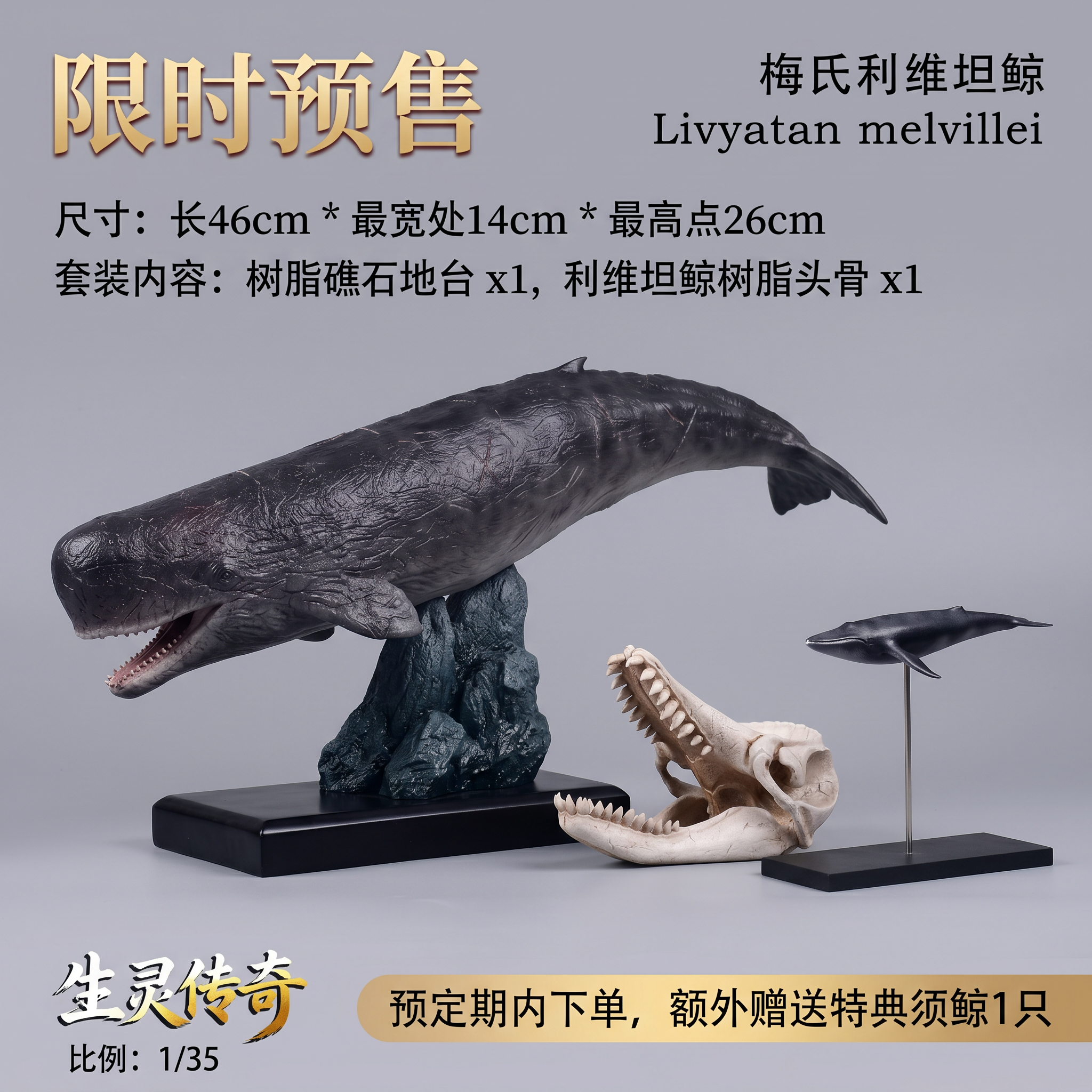 【预售】生灵传奇工作室梅氏利维坦鲸GK古鲸手办模型礼物