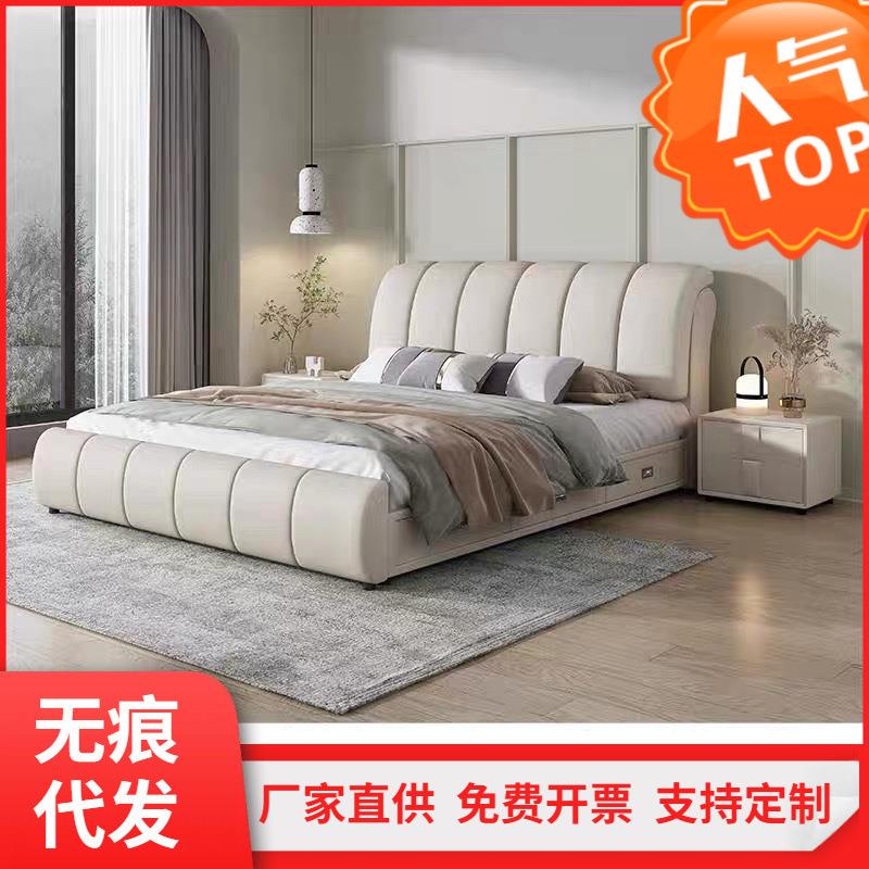 简约现代皮床主卧大床双人床1.8x2米1.5米储物皮艺床软体科技布床