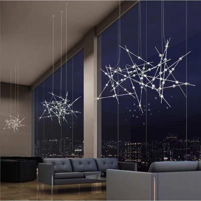 艺术之光后现代吊灯北欧设计师创意星空不锈钢轻奢艺术客厅餐厅灯