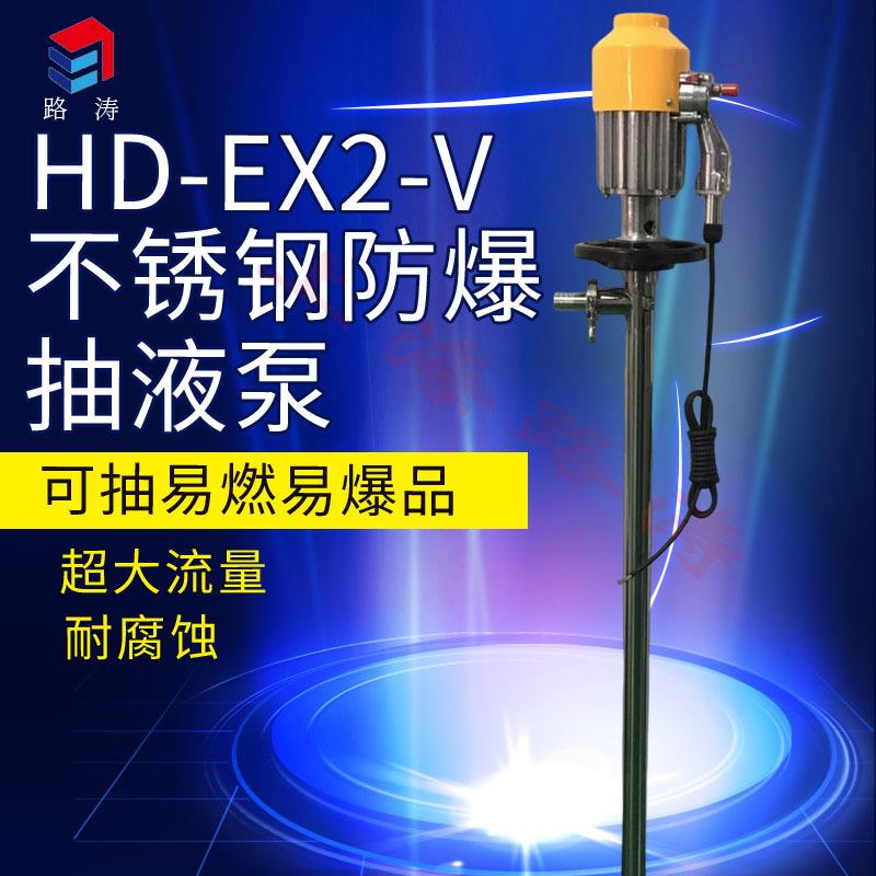 HD电动抽液泵HD-EX2-V+SS304-1000手提式化工插桶泵/防爆油桶泵