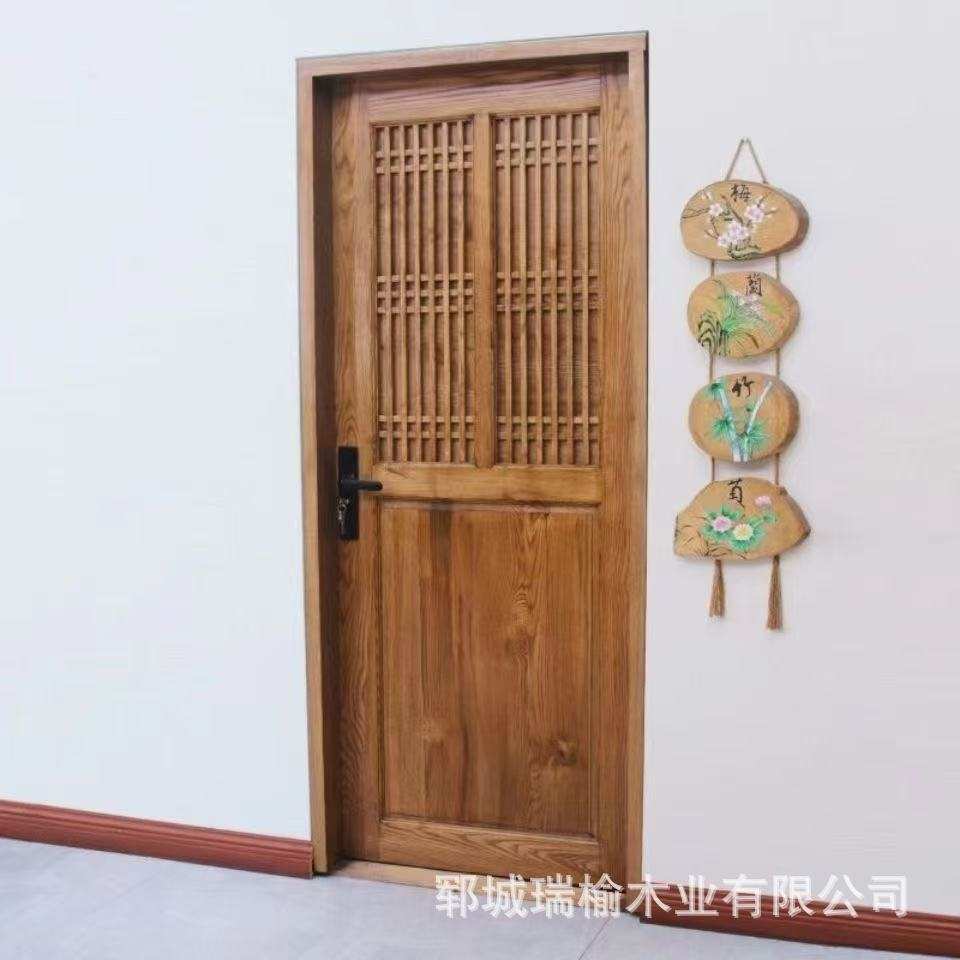 老榆木民宿装修实木门门窗套装房间卧室厨房卫生间可折叠推拉门窗