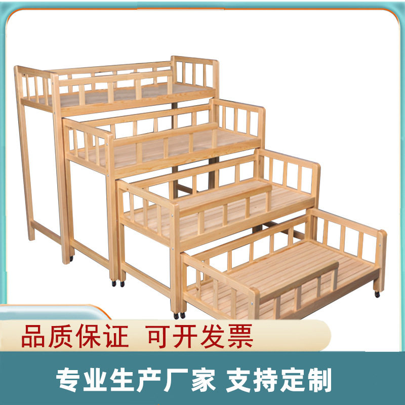 幼儿园四层实木推拉床儿童推拉床实木床学生床午托床高低床省空间
