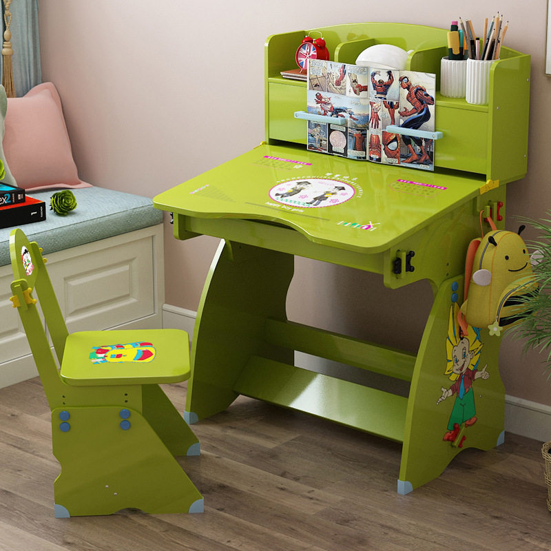 儿童学习桌书柜组合写字桌椅套装小学生书桌女孩男课桌椅家用升降