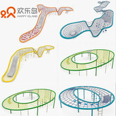 园林景观提升工程儿童活动区游乐设备小区公园爬网攀爬架厂设计