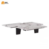 意式 大理石茶几轻奢极简北欧现代设计别墅样板房家用客厅异形桌几