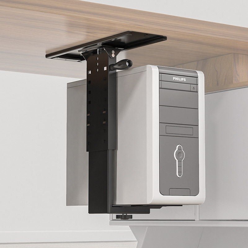 主机托架电脑台式机箱底座桌下悬空支架办公升降桌悬挂式放置吊架