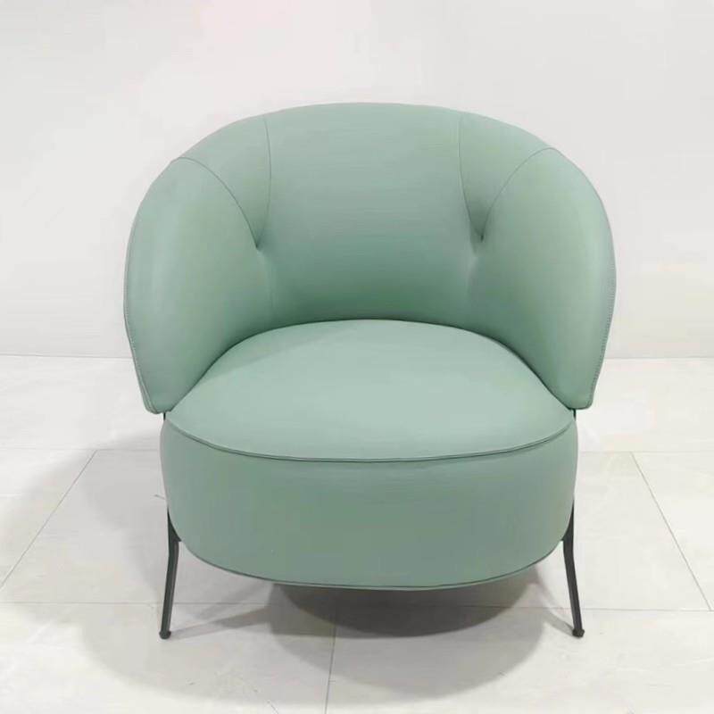 皮艺单人沙发椅家用办公商务现代简约休闲椅