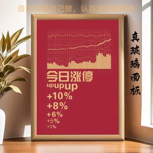 涨停日进斗金送朋友摆件股票牛市玻璃房间办公室桌面相框摆台
