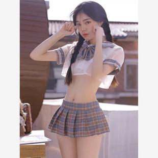 学生 日系学院风jk制服衬衫 女夏季 甜美可爱宽松短袖 衬衣配格裙套装