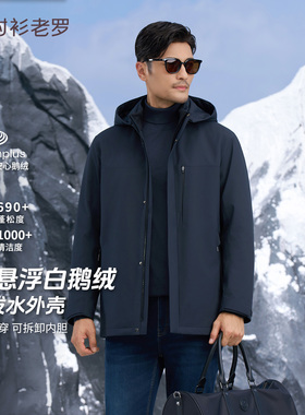 衬衫老罗[北极一号]2025年冬白鹅绒连帽羽绒服防寒外套259X0D508N