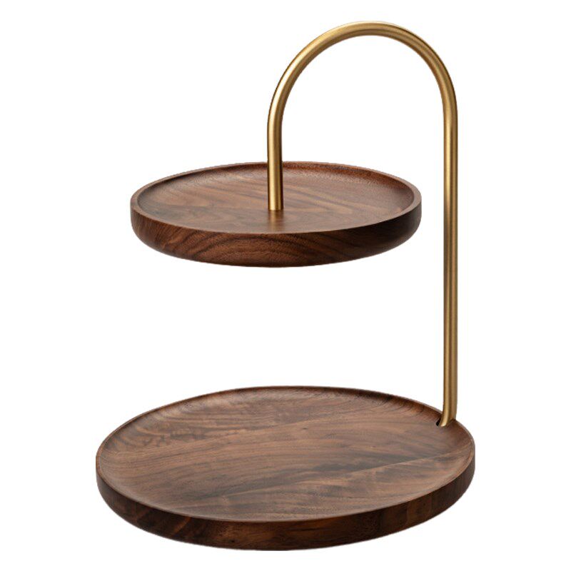 桌面钥匙收纳玄关摆件收纳盒子双层实木精致客Q厅多功能收纳置物