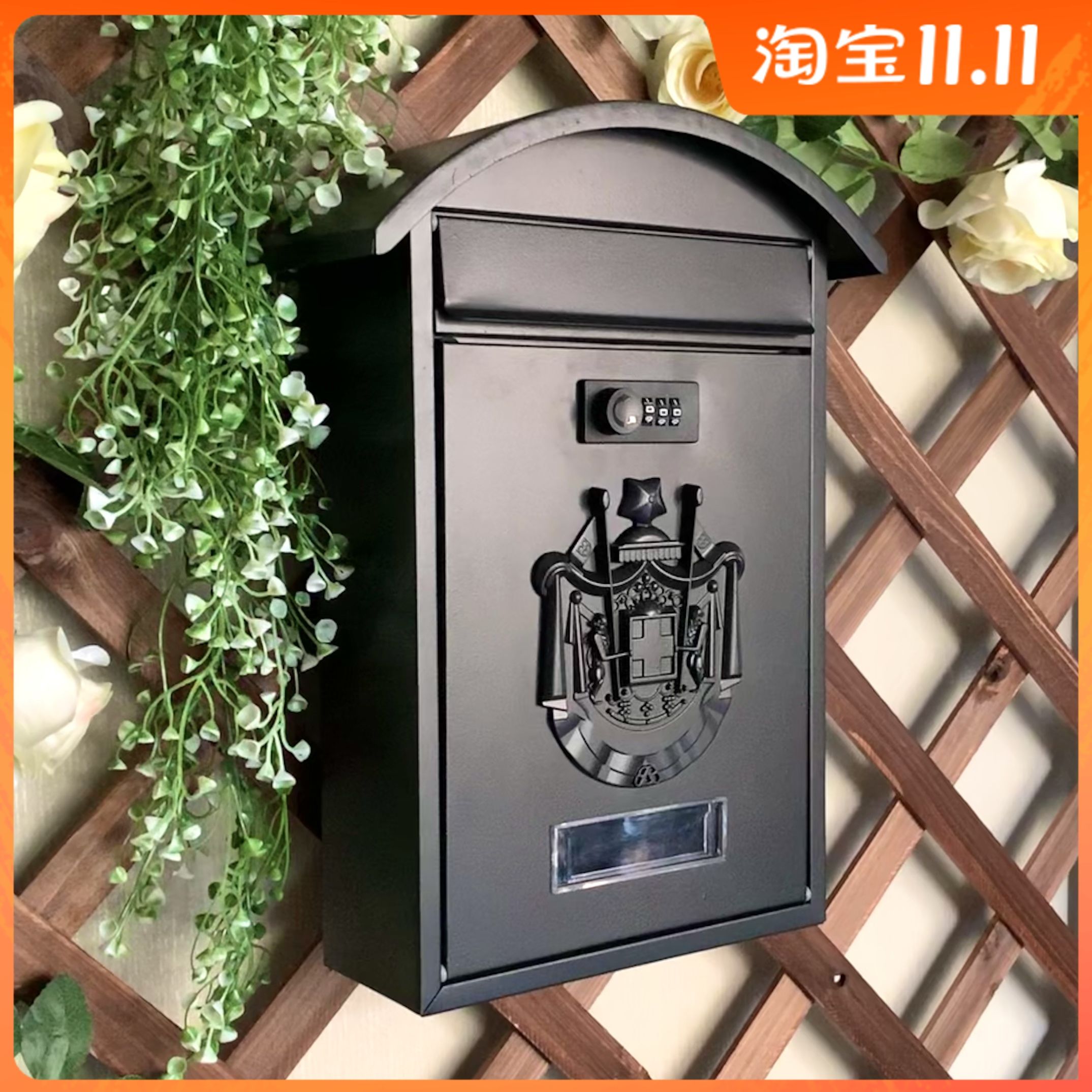 铁艺铝制密码锁小信箱壁挂铁皮意见箱邮筒家居室外X复古创意装饰