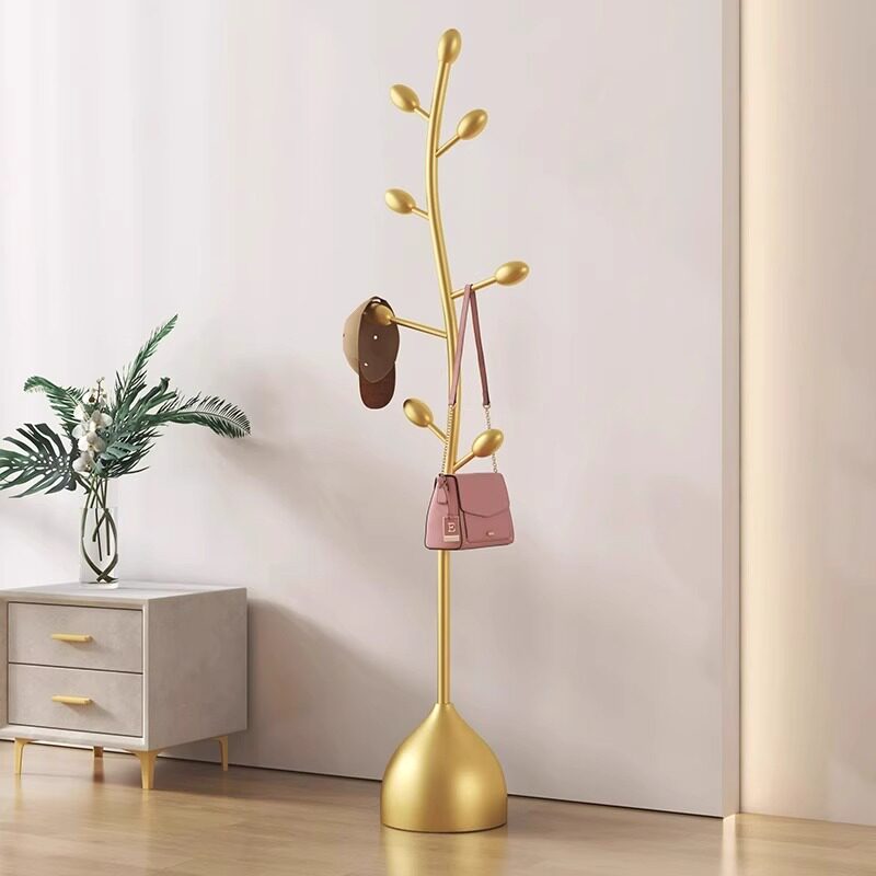 奶油风衣帽架f落地卧室挂衣架小型不占地晾衣架家用阳台晒被晾衣