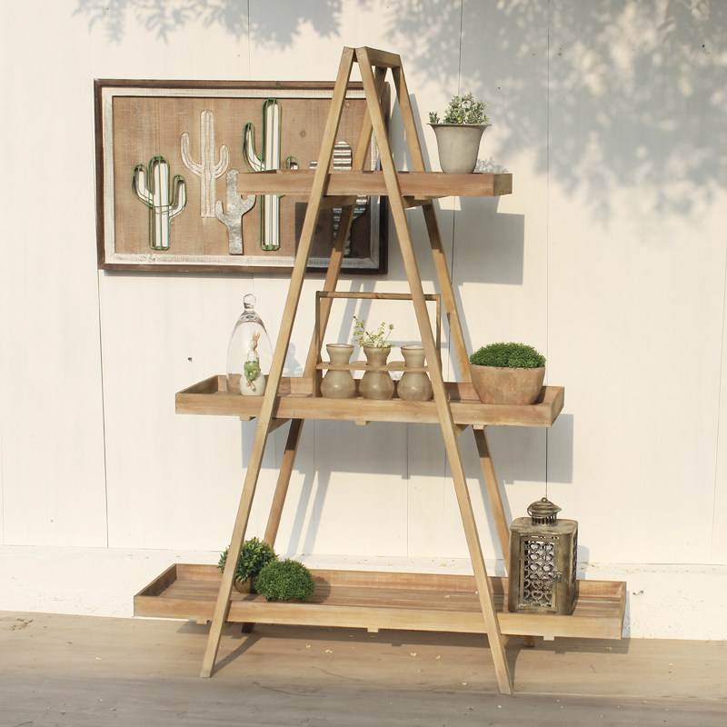 美式乡村复古怀旧实木展架花架书架隔板置物架博古架.阶梯陈列架,家居饰品,户外/庭院摆件,淘宝优惠券,粉丝福利购,淘宝优惠卷