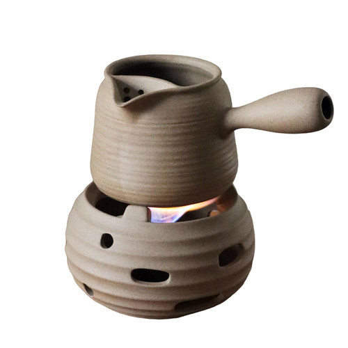 罐罐茶茶具家用户外陶瓷酒精炉煮茶器温泡茶炉茶壶套组X底座围炉