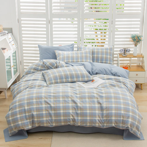 纯棉水洗棉被套单件200x230双人全棉被罩150Mx200单人床单三四件