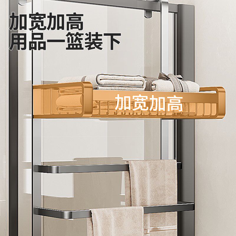 毛巾架卫生间免打孔浴室置u物架厕所淋浴房玻璃门挂架毛巾杆浴巾