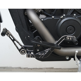 黑旗500改装前後踩换挡杆复古铝合金换挡杆可调节Q改装大脚踏加长