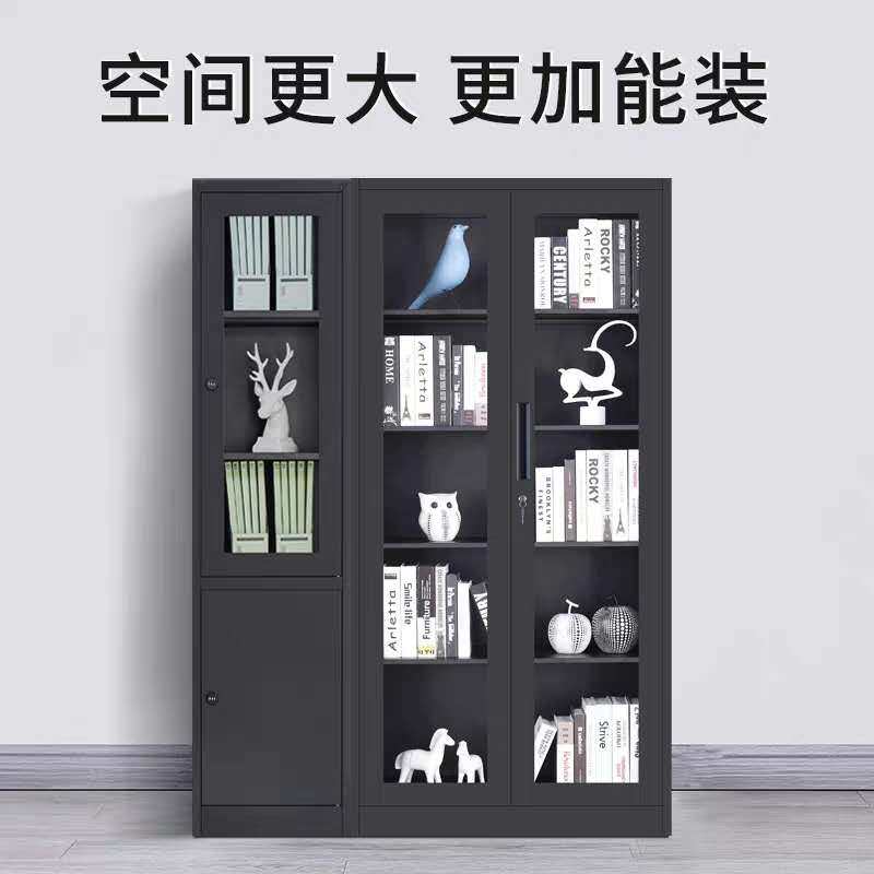 黑色拆装文件柜档案资r料抽屉带锁铁皮书柜玻璃门储物矮柜子,商业/办公家具,文件柜,淘宝优惠券,粉丝福利购,淘宝优惠卷