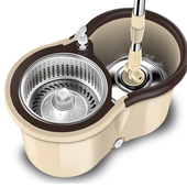 拖把桶旋转免手洗干湿两用双驱A动家用不锈钢自动甩干墩布挤水拖