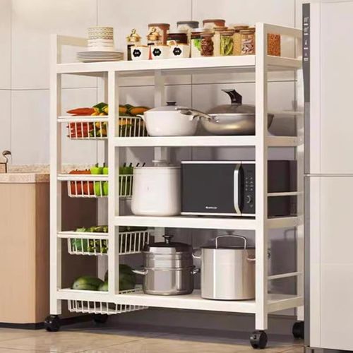 厨房置物架落地多层可移s动收纳架多功能微波炉架子锅架货架储物