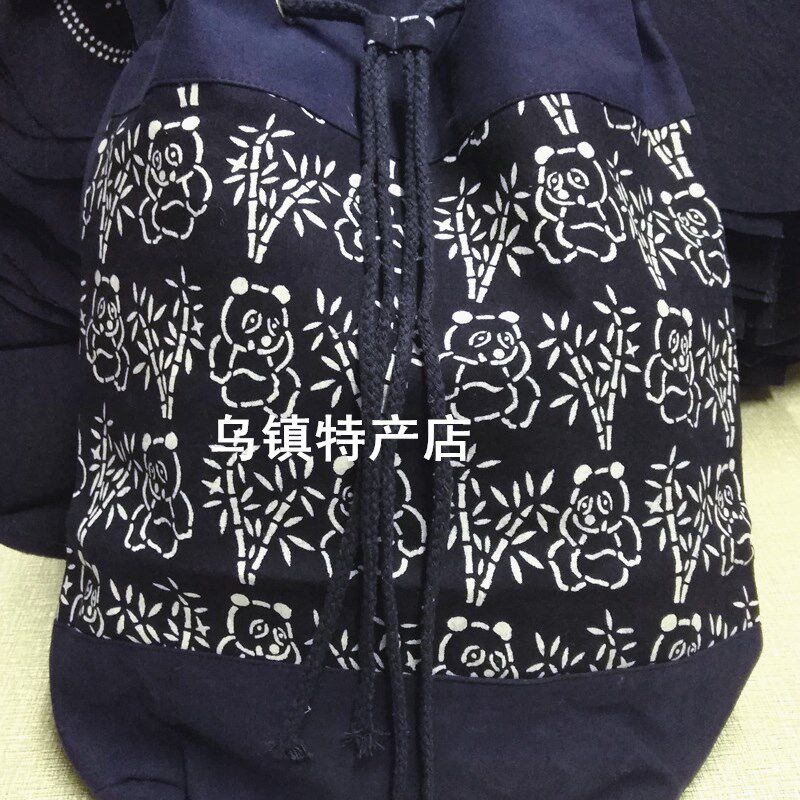 乌镇特产特色蓝印花布双肩包学生F包淑女布包旅游双肩包休闲包
