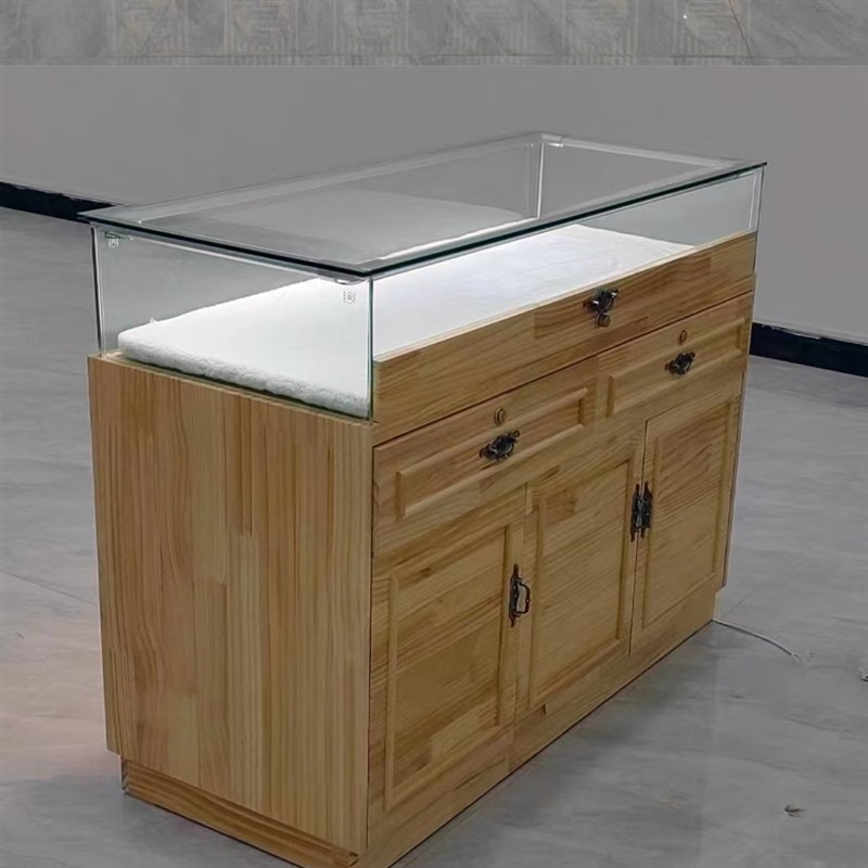 实木中式珠宝展示柜玉器s翡翠饰品展柜博物馆字画古玩首饰玻璃柜