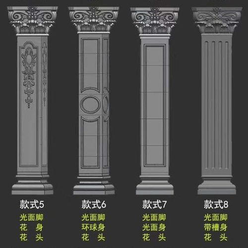 罗马柱模具欧式别墅水泥大门方形柱子M外墙线条模型建筑模板