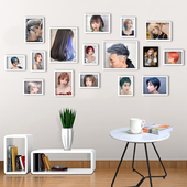 照片墙发廊装 饰墙美发相框挂K画理发店墙面背景相片 饰发型照片装