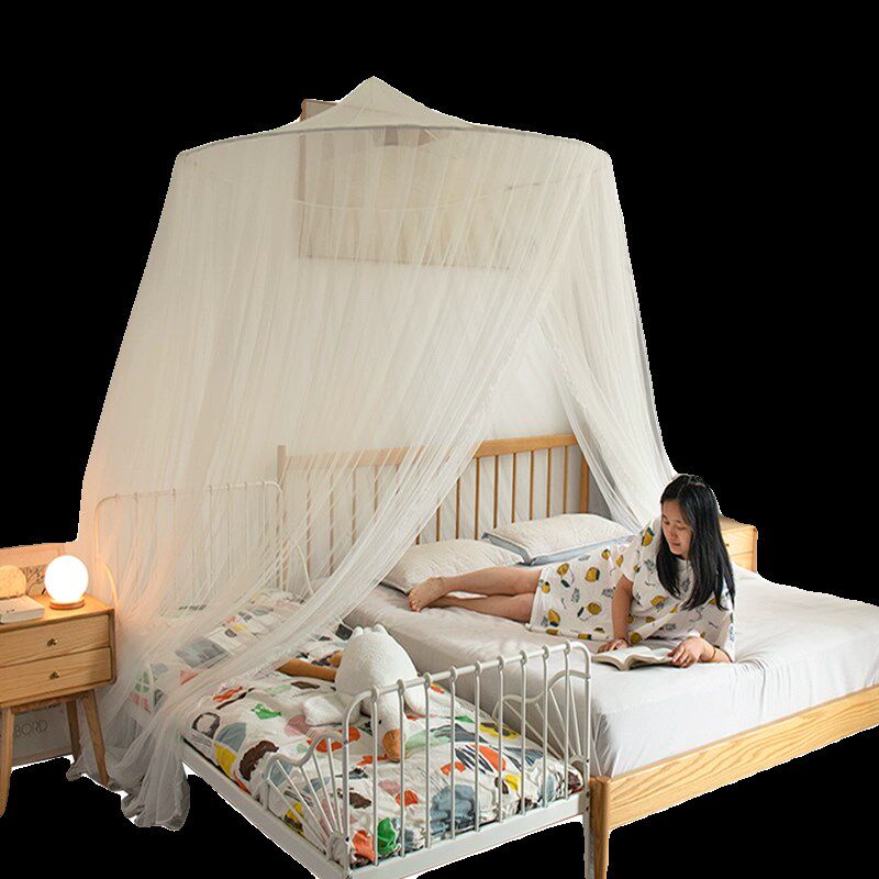 抗菌蚊帐半圆顶加大加宽拼接床超大E尺寸吊挂欧式宫廷公主风免安