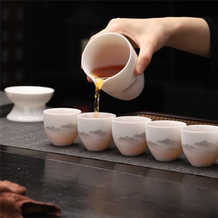 家用2024新款 茶具套装 轻奢高A档陶瓷泡茶壶羊脂玉白瓷盖碗功夫茶