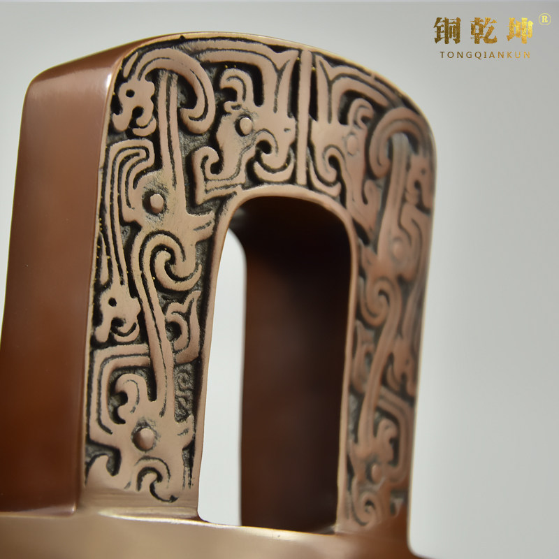 紫铜克鼎摆件青铜器仿古大小号聚财L克鼎家居店铺开业礼品