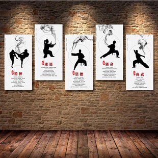 武术装饰画 跆拳道馆装饰武术挂画武馆J装饰壁画 武术画装饰墙画
