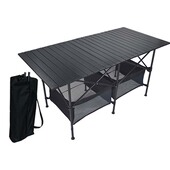 户外折叠铝合金桌m子超轻简易野餐车载桌椅套装 摆摊升降桌 便携式