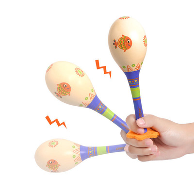 现货Baby Woode Maraca Had Rattles Kids Musal Party Favor Chi