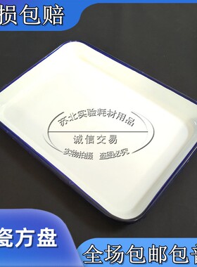 实验搪瓷方盘白色实验室用托盘16*22/20*30/25*30/30*40/35*50mm