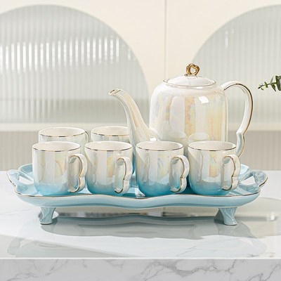 渐变风陶瓷水杯家用套装客厅茶具杯子茶杯高级感轻奢乔迁结婚礼盒