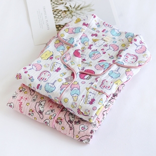 睡衣套女童可爱卡通宝宝家居服 短裤 米筱米儿童夏季 薄纯棉纱布短袖