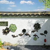 汉韵堂户外立体鱼壁饰墙饰挂件新中式 庭院花园阳台复古浮雕装 饰品