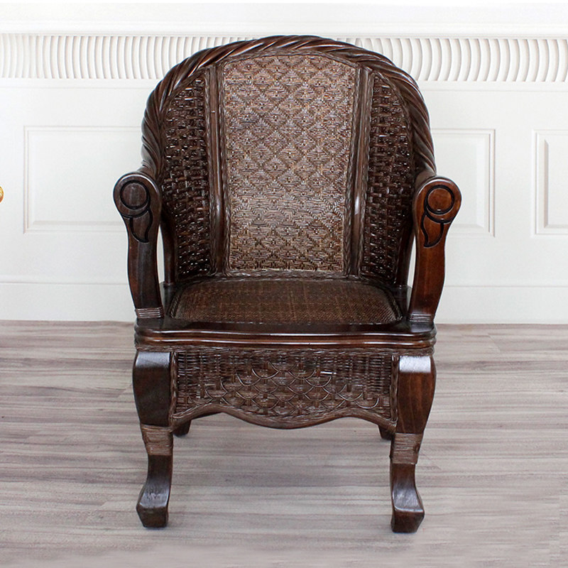 靠背椅茶几藤编织椅子阳台休闲椅套装组合沙发三件套老板家用滕椅