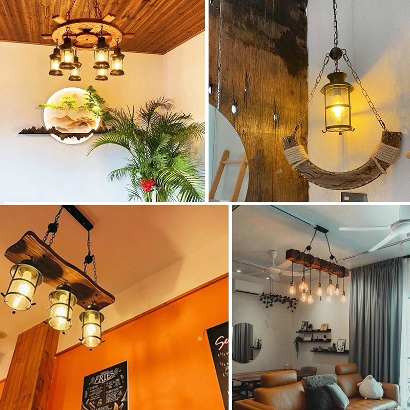 复古工业风餐厅灯饭店包厢吊灯吧台灯loft创意咖啡厅船木怀旧吊灯