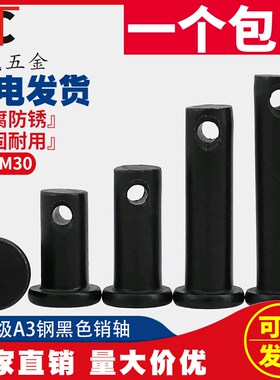 M4M5M6M8M10M12 GB882销轴 发黑色T型销轴定位销平头带孔销钉销子