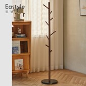 复古立式 黑胡桃木衣帽架实木落地挂衣架玄关客厅卧室角落单杆衣架