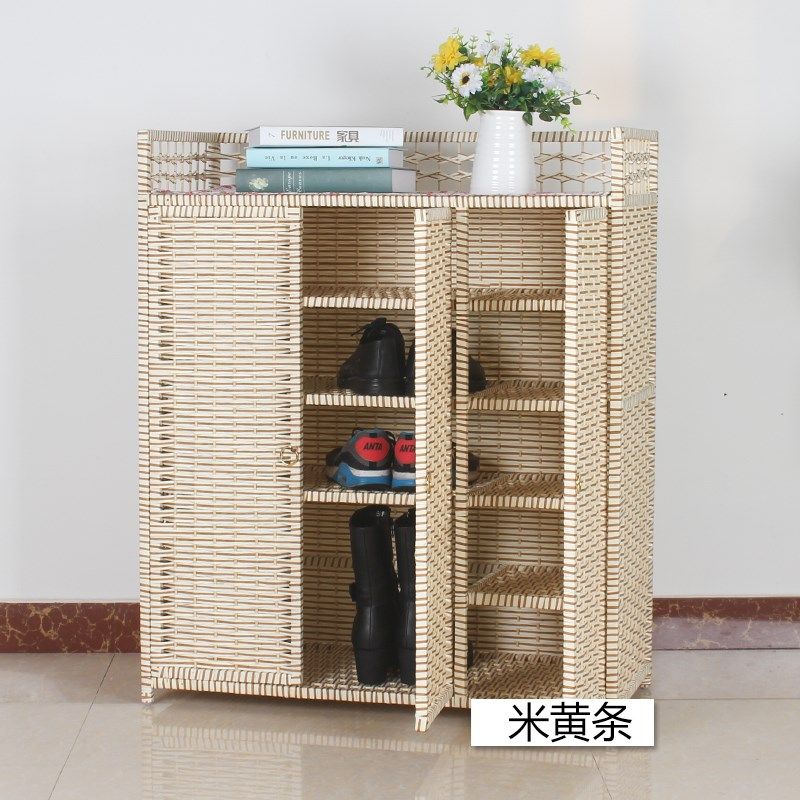 藤编鞋柜实木格柜简易书架多层收纳柜环保储物柜大容量书柜卯榫,住宅家具,鞋柜,淘宝优惠券,粉丝福利购,淘宝优惠卷