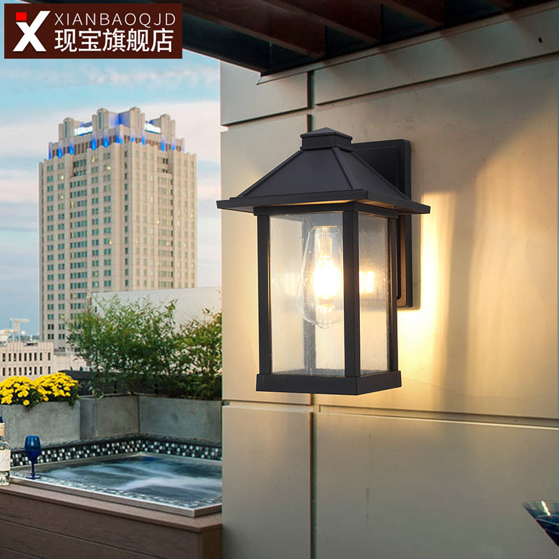 阳台壁灯led户外防水简约花园别墅门口美式家用走廊庭院室外墙灯
